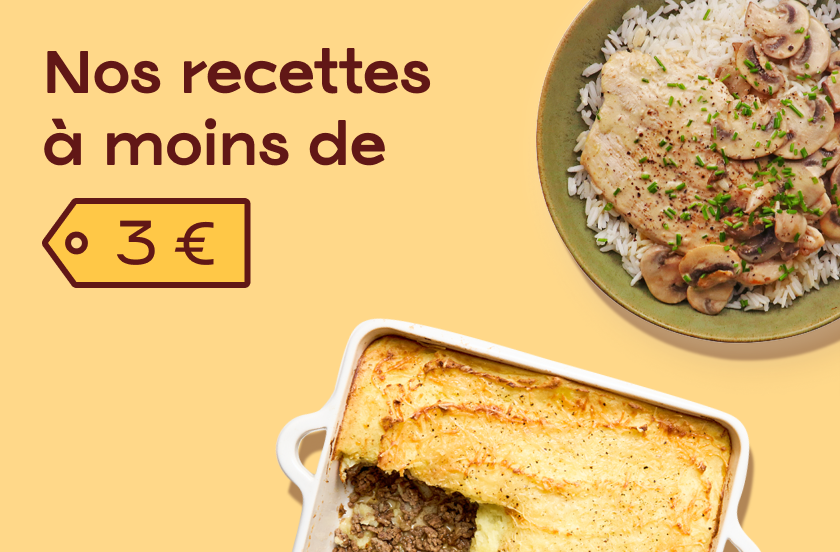 Nos recettes à moins de 3€