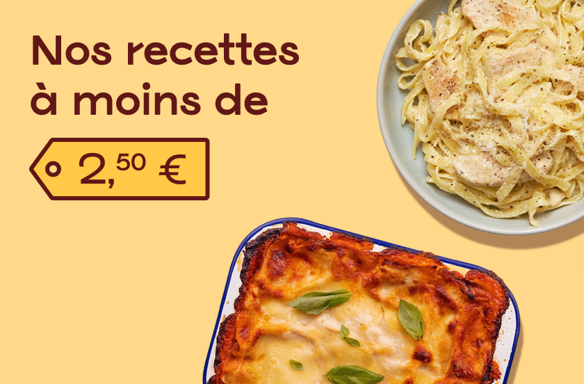 Nos recettes à moins de 2,50€