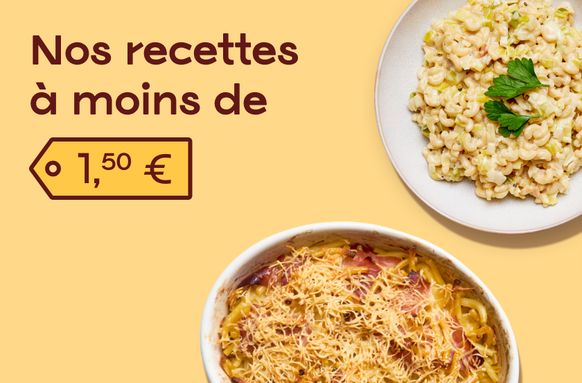 Nos recettes à moins de 1,50€
