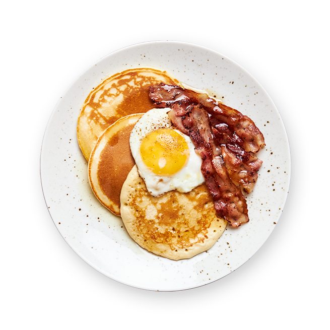 Pancakes salés aux œufs & bacon