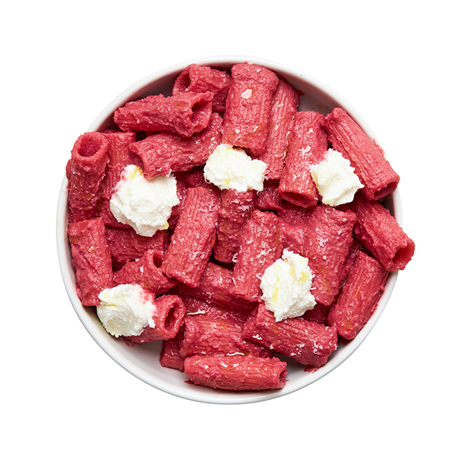 Rigatoni crémeuses aux betteraves