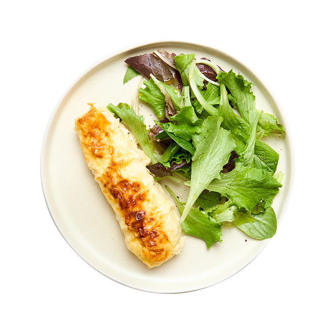 Quenelles gratinées & salade