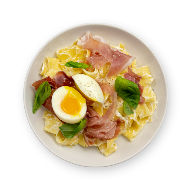 Pappardelle crémeuses & prosciutto