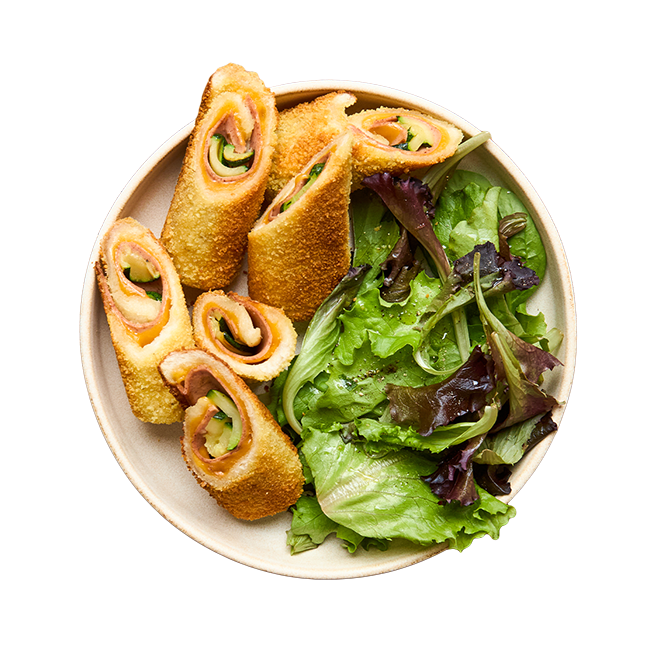 Roulés panés courgettes & cheddar au air-fryer
