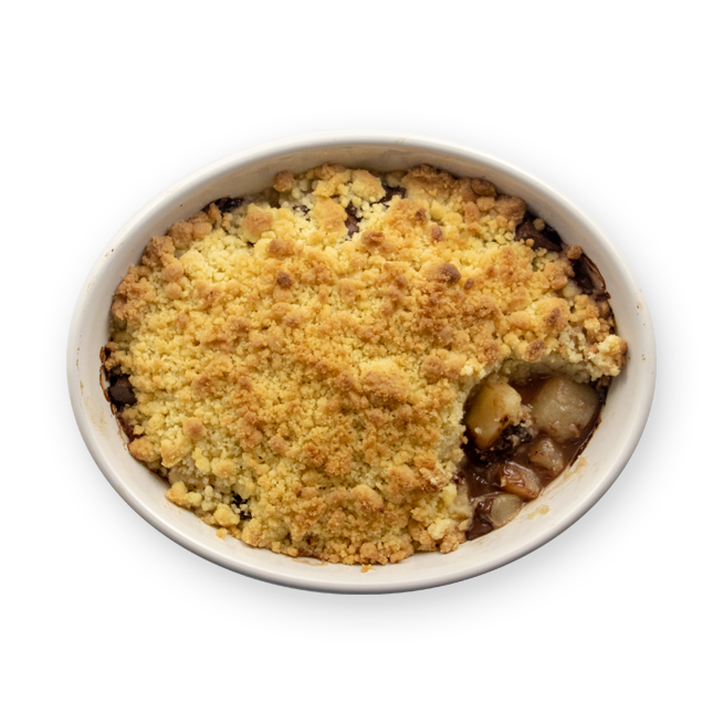 Crumble poire chocolat