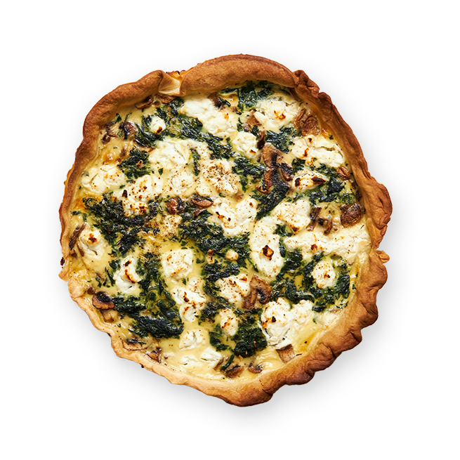 Quiche chèvre, champignon & épinard