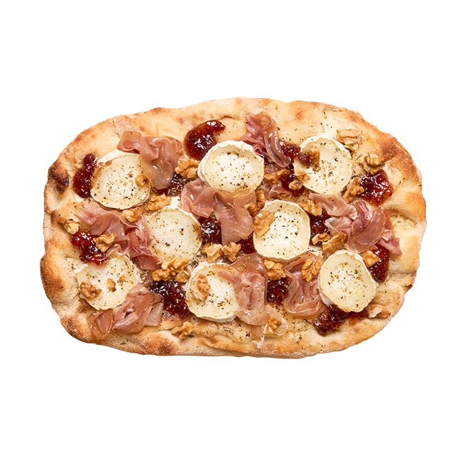 Pinsa au chèvre, jambon & figues