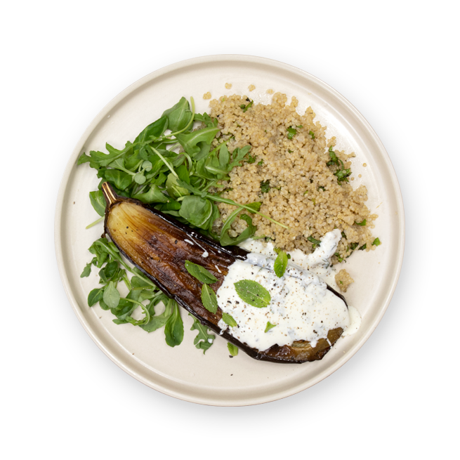 Aubergine rôtie sauce yaourt