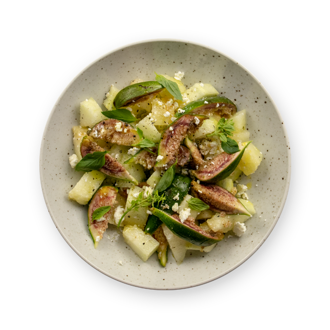 Salade melon figue feta