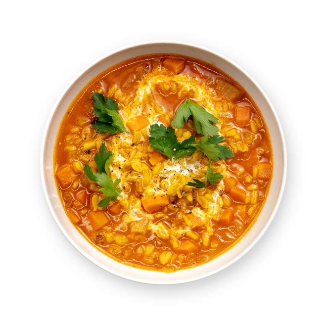 Soupe complète au blé & carottes
