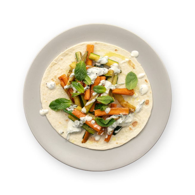 Wrap aux légumes rôtis