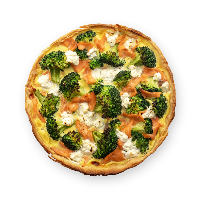 Quiche brocoli saumon & chèvre