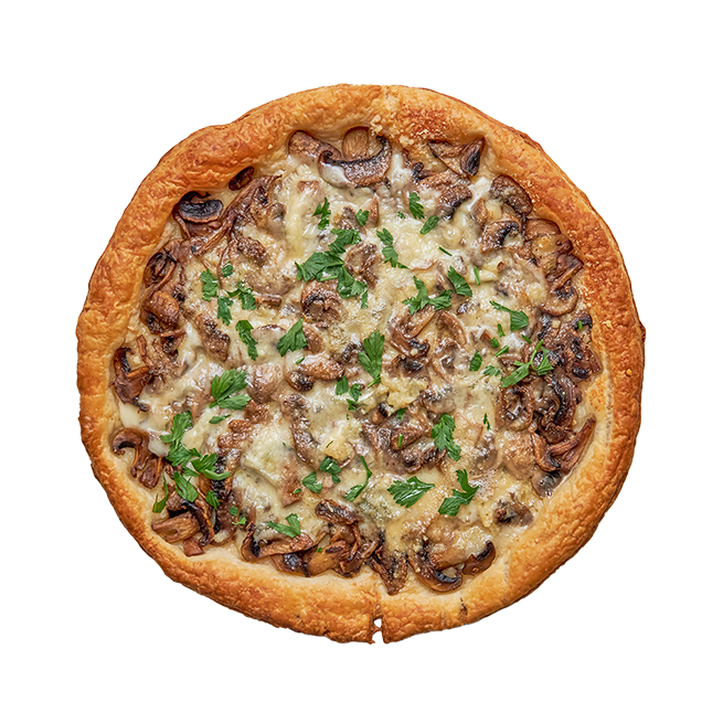 Tarte fine champignons & gorgonzola