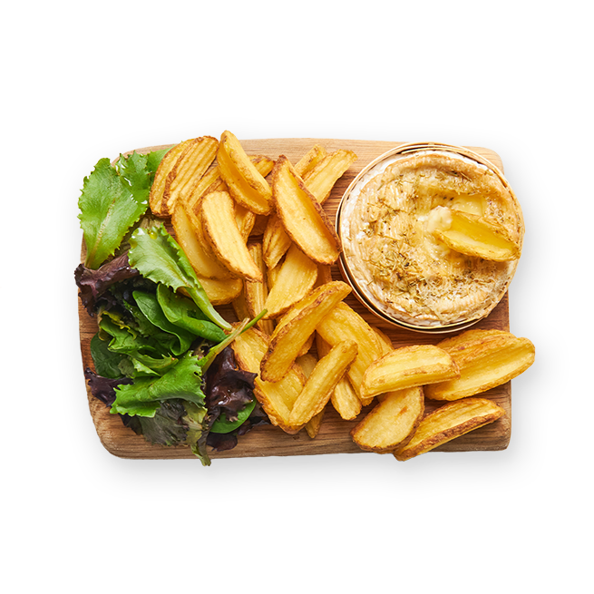 Camembert rôti & potatoes au air-fryer