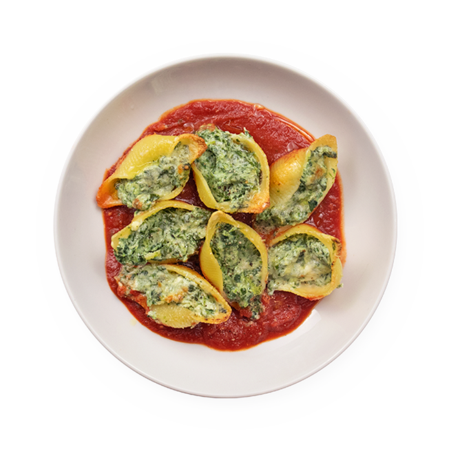 Conchiglioni farcis à la ricotta & aux épinards