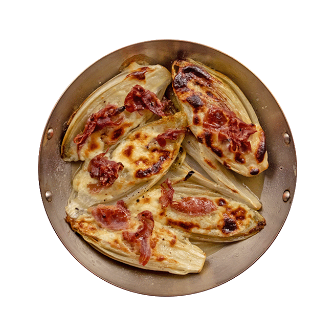 Endives caramélisées au jambon