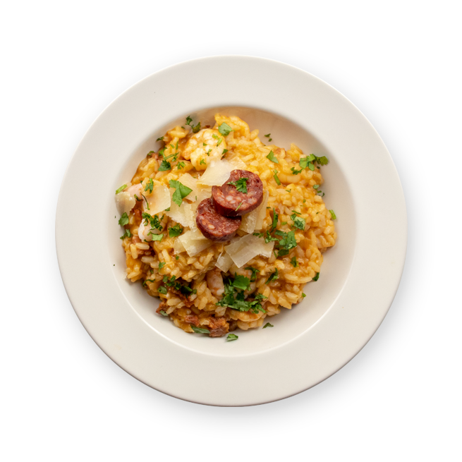 Risotto crevettes & chorizo