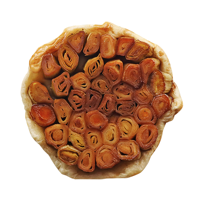 Tarte tatin de poireaux