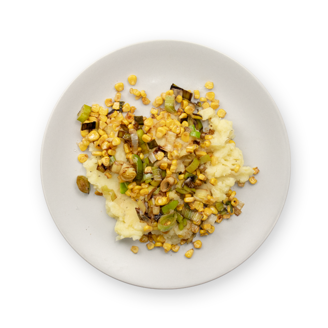 Purée maison, poireau & maïs