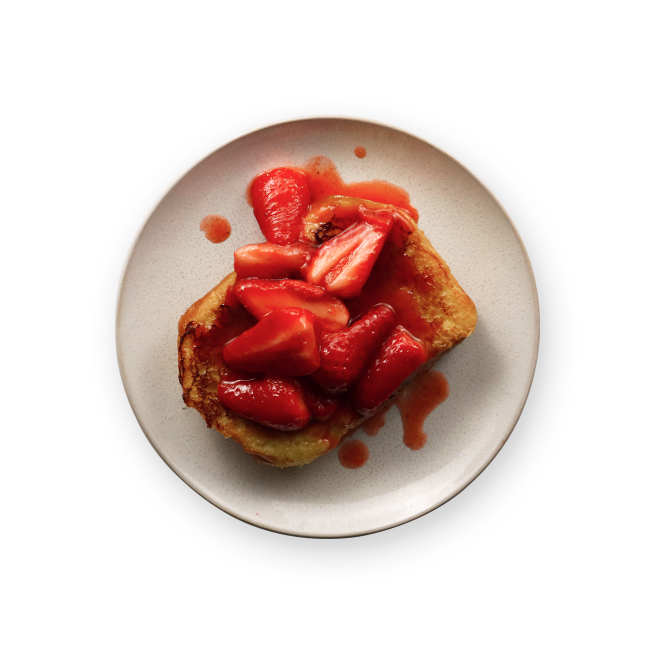 Brioche perdue à la fraise