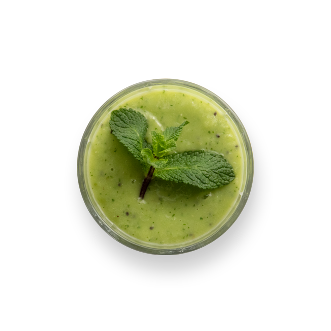 Smoothie kiwi avocat menthe