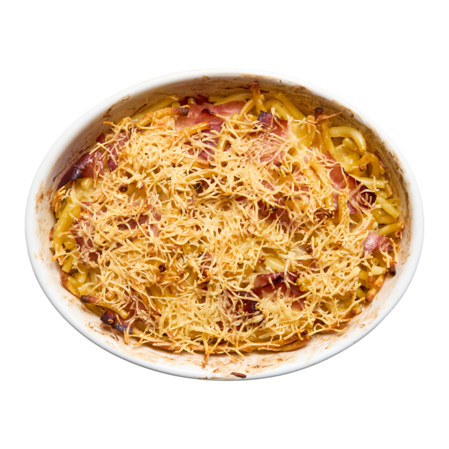 Gratin de pâtes au jambon