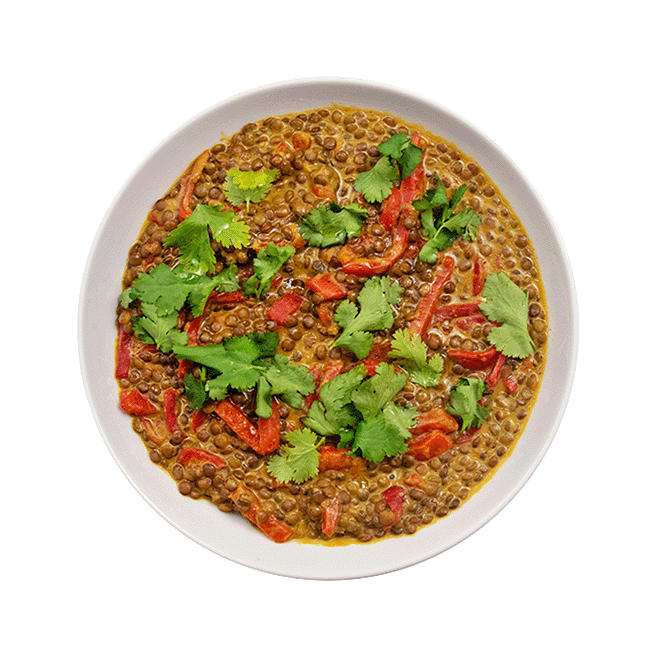 Curry de lentilles aux poivrons