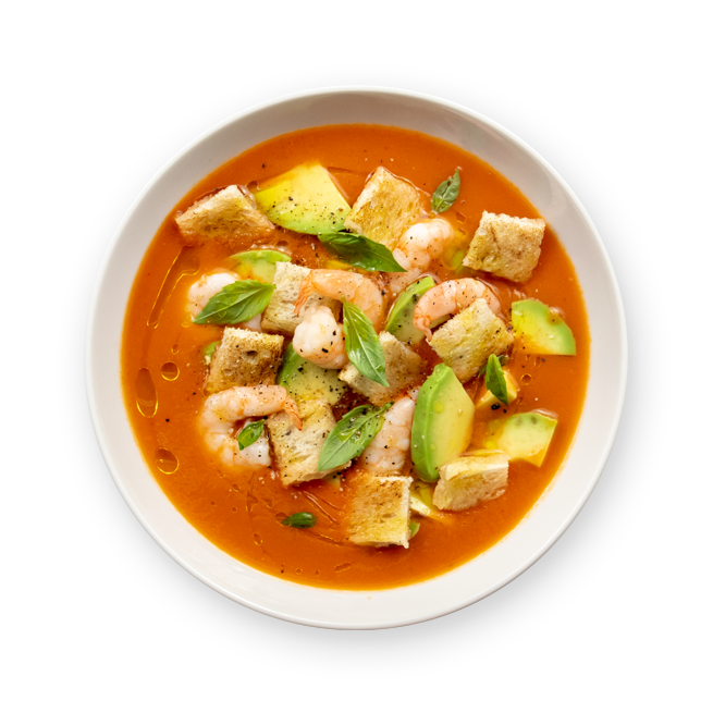 Gazpacho repas crevette & avocat