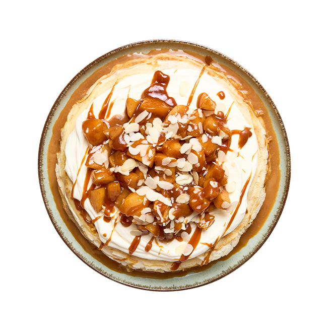 Gâteau de crêpes caramel & pommes