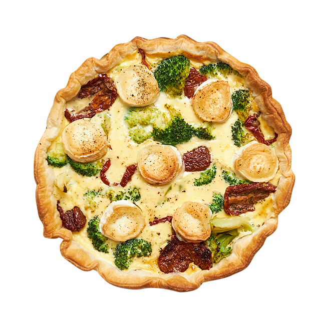 Quiche chèvre, brocolis & tomates séchées