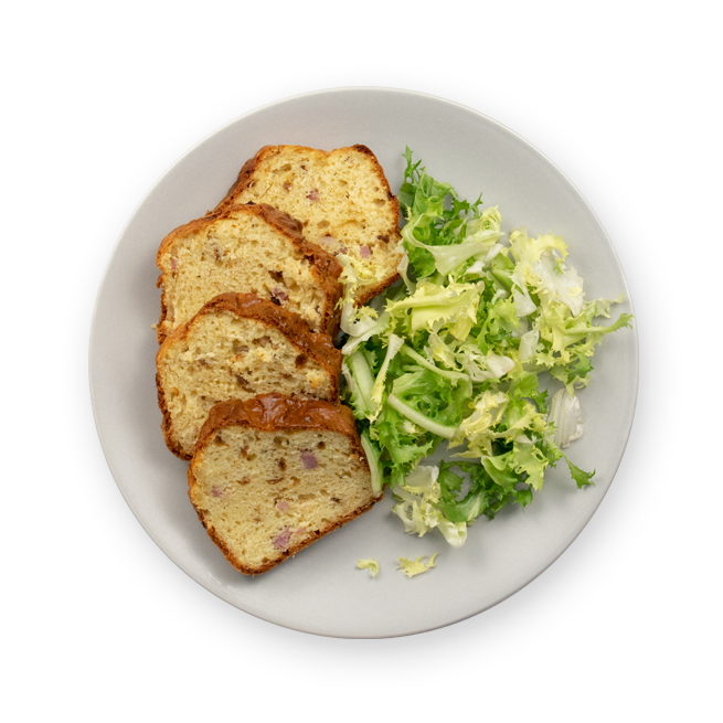 Cake aux lardons & oignons confits
