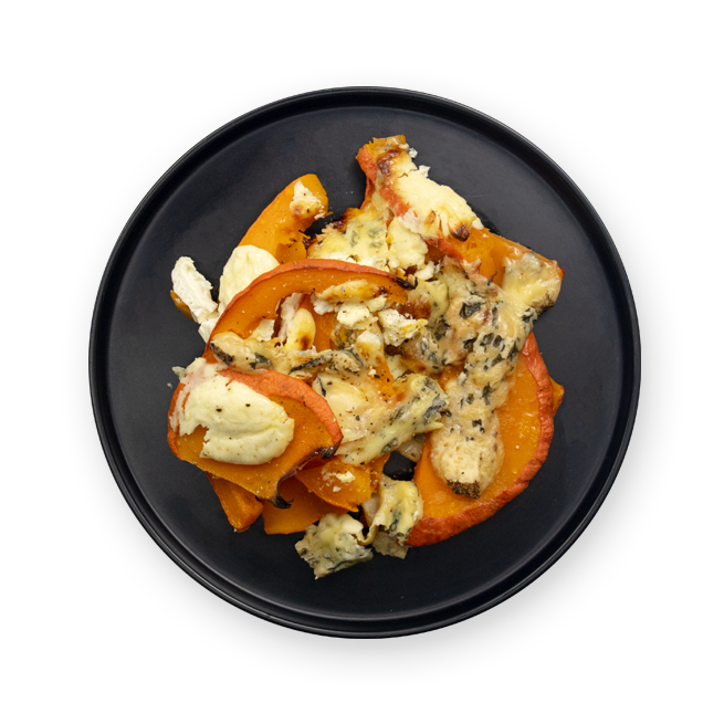 Potimarron rôti à la fourme d'Ambert