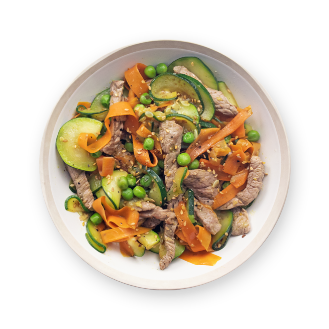 Wok de bœuf & légumes croquants