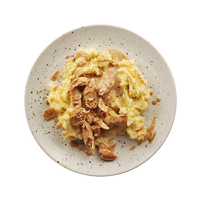 Purée maison & poulet à la crème