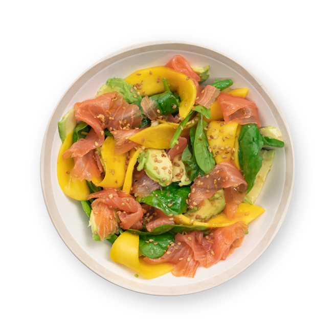 Salade saumon mangue avocat
