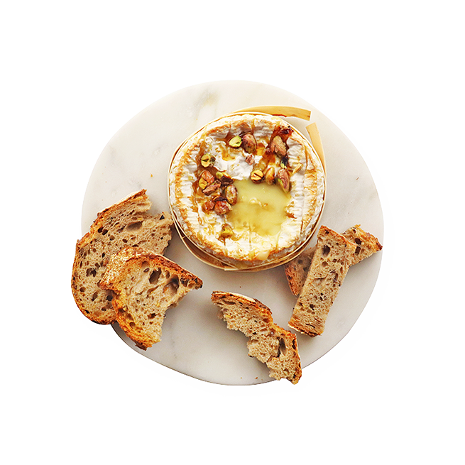 Camembert rôti, miel & pistaches au air-fryer