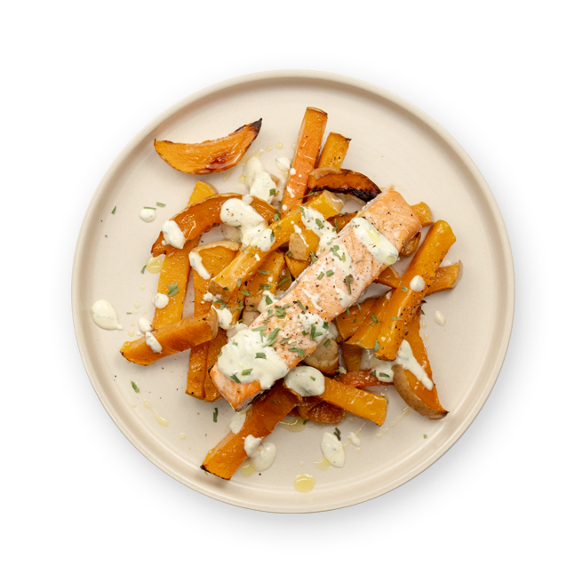 Saumon & butternut rôti