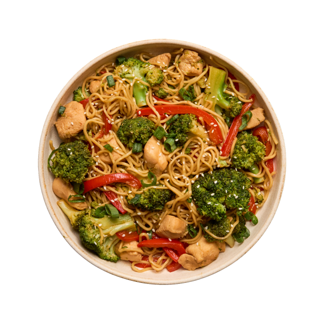 Nouilles sautées au poulet & brocoli