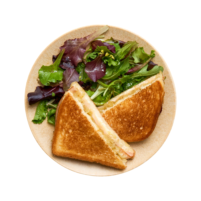 Grilled cheese poulet & oignons confits