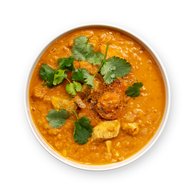 Soupe de lentilles au poulet