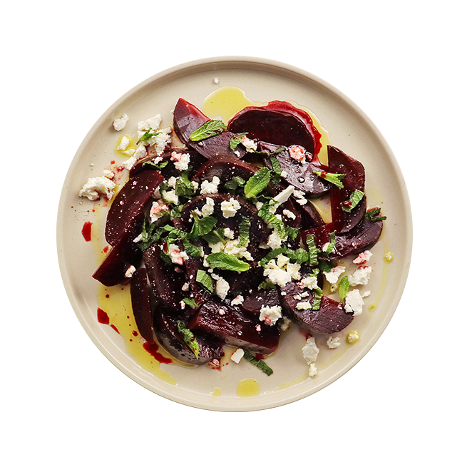 Salade betterave feta menthe