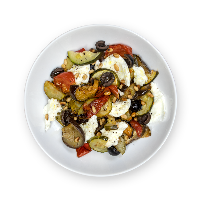 Salade de légumes rôtis & mozza