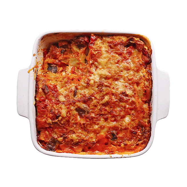 Gratin de ravioles à la ratatouille 
