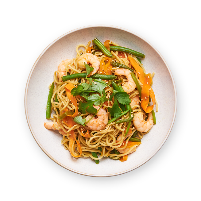 Nouilles sautées aux crevettes