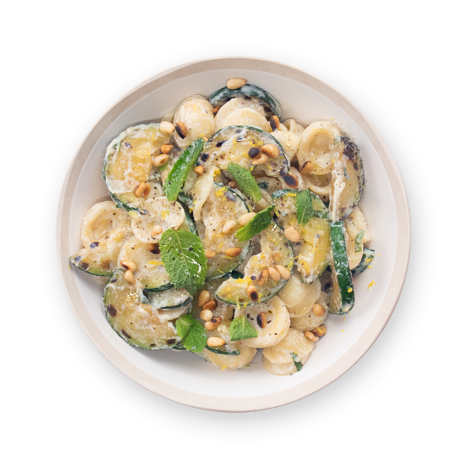 Orecchiette crémeuses à la ricotta & courgettes