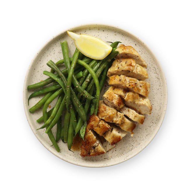Poulet au miel & haricots