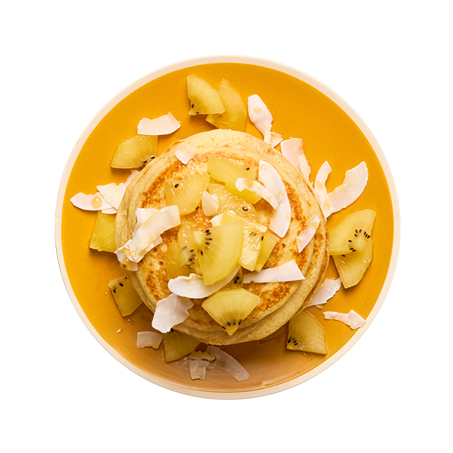 Pancakes & kiwi