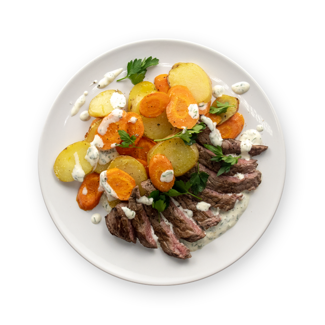 Bœuf & crème persillée