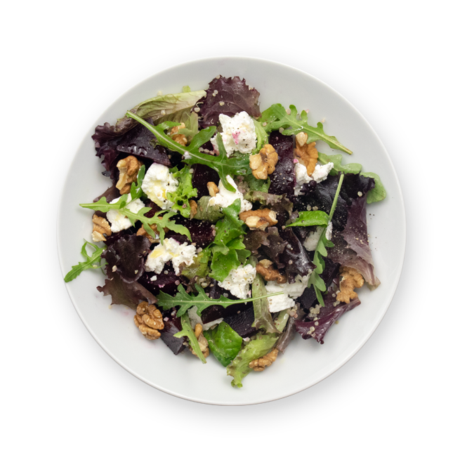 Salade de betterave, chèvre & noix