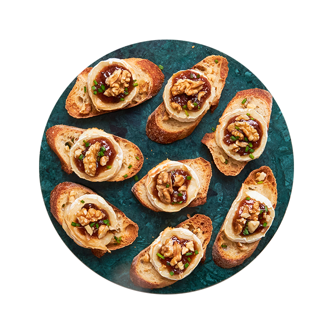 Crostini chèvre, figue & noix